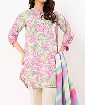 Alkaram Ivory/Pink Lawn Suit- Pakistani Designer Lawn Suits