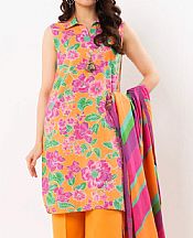 Alkaram Orange Lawn Suit- Pakistani Lawn Dress