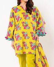Alkaram Golden Yellow Lawn Suit- Pakistani Lawn Dress