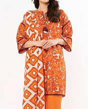 Alkaram Safety Orange Lawn Suit- Pakistani Designer Lawn Suits
