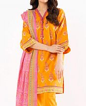Alkaram Orange Lawn Suit- Pakistani Lawn Dress