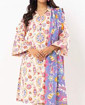 Alkaram Off White Lawn Suit- Pakistani Designer Lawn Suits