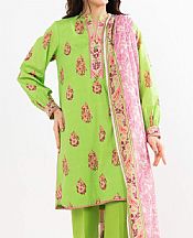 Alkaram Parrot Green Lawn Suit- Pakistani Designer Lawn Suits