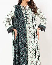 Alkaram Off White/Black Lawn Suit- Pakistani Designer Lawn Suits