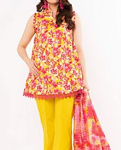 Alkaram Yellow Lawn Suit- Pakistani Designer Lawn Suits
