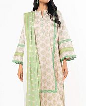 Alkaram Beige Lawn Suit- Pakistani Lawn Dress