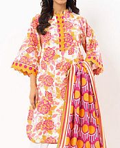 Alkaram Off White Lawn Suit- Pakistani Designer Lawn Suits