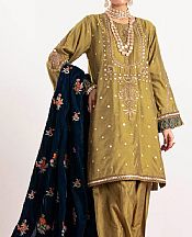 Alkaram Olive Yarn Dyed Suit- Pakistani Winter Clothing