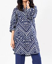 Alkaram Navy Blue Khaddar Kurti- Pakistani Winter Dress