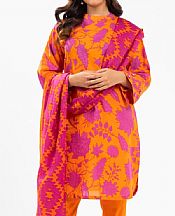 Alkaram Orange Viscose Suit- Pakistani Winter Dress