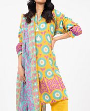 Alkaram Yellow Khaddar Suit (2 Pcs)- Pakistani Winter Dress