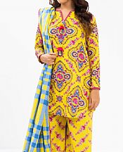 Alkaram Yellow Cambric Suit- Pakistani Winter Dress