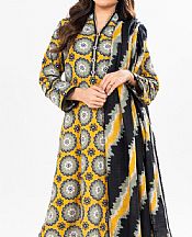 Alkaram Mustard/Black Khaddar Suit (2 Pcs)- Pakistani Winter Clothing