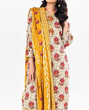 Alkaram Sage/Off White Khaddar Suit (2 Pcs)- Pakistani Winter Dress
