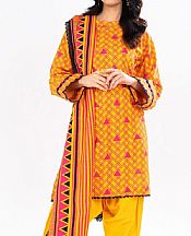 Alkaram Golden Yellow Khaddar Suit (2 Pcs)- Pakistani Winter Clothing