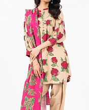 Alkaram Beige Khaddar Suit (2 Pcs)- Pakistani Winter Clothing