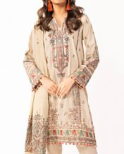 Alkaram Ivory Khaddar Suit- Pakistani Winter Dress