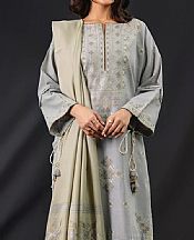 Alkaram Grey Khaddar Suit- Pakistani Winter Clothing