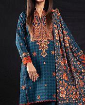 Teal Blue Khaddar Suit