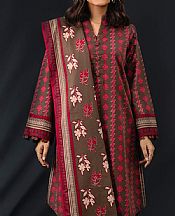 Alkaram Dark Brown Khaddar Suit- Pakistani Winter Clothing