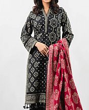 Alkaram Black Khaddar Suit- Pakistani Winter Clothing