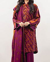 Alkaram Egg Plant Khaddar Suit- Pakistani Winter Clothing
