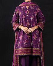 Alkaram Purple Khaddar Suit- Pakistani Winter Dress