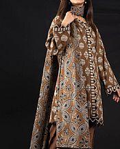 Alkaram Brown Khaddar Suit- Pakistani Winter Clothing