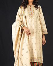 Alkaram Ivory Khaddar Suit- Pakistani Winter Clothing