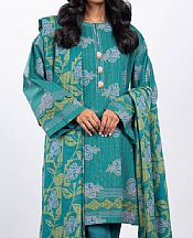 Turquoise Khaddar Suit
