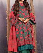 Alkaram Bottle Green Viscose Suit- Pakistani Winter Dress