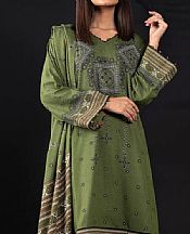 Alkaram Reseda Green Karandi Suit- Pakistani Winter Dress