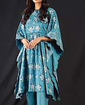 Alkaram Light Turquoise Cambric Suit (2 Pcs)- Pakistani Winter Dress