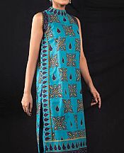 Alkaram Turquoise Cambric Suit (2 Pcs)- Pakistani Winter Dress
