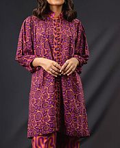 Alkaram Safety Orange/Purple Viscose Suit (2 Pcs)- Pakistani Winter Clothing
