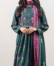 Alkaram Teal Karandi Suit (2 Pcs)- Pakistani Winter Dress