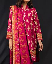 Alkaram Brink Pink Karandi Suit (2 Pcs)- Pakistani Winter Dress