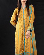 Alkaram Golden Yellow Viscose Suit (2 Pcs)- Pakistani Winter Clothing