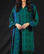 Alkaram Teal Khaddar Suit (2 Pcs)- Pakistani Winter Clothing