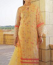 Alkaram Mustard Organza Suit