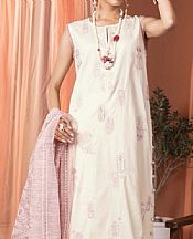 White Slub Suit- Pakistani Designer Lawn Dress