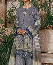 Alkaram Slate Grey Slub Suit- Pakistani Designer Lawn Suits