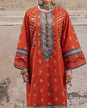 Bright Orange Cambric Suit (2 Pcs)- Pakistani Designer Lawn Dress