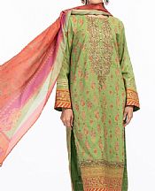 Apple Green Cotton Suit- Pakistani Designer Lawn Dress