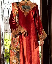 Almirah Red Velvet Suit- Pakistani Winter Dress