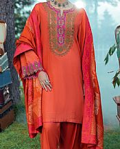 Almirah Rust Viscose Suit- Pakistani Winter Clothing