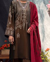 Almirah Dark Brown Yarn Dyed Suit- Pakistani Winter Dress