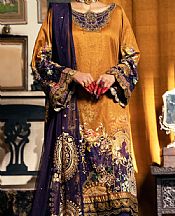 Almirah Brown/Indigo Cotton Silk Suit- Pakistani Winter Clothing