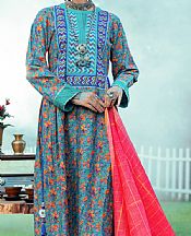 Almirah Dark Turquoise Jacquard Suit- Pakistani Winter Dress