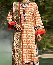 Ivory/Orange Cambric Suit (2 Pcs)